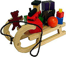 Holzfiguren Schlitten mit Geschenke
