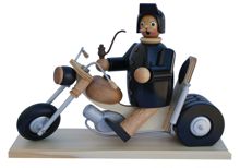 Räuchermann Biker mit Motorrad