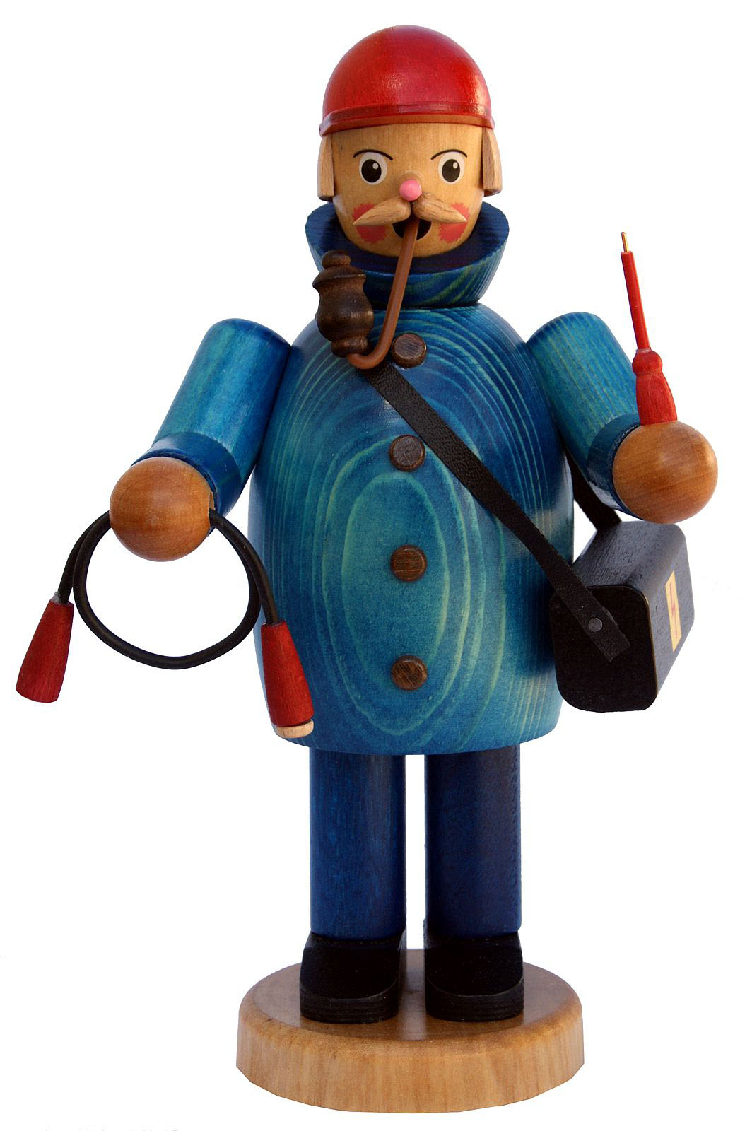 Räuchermann Elektriker blaue Jacke
