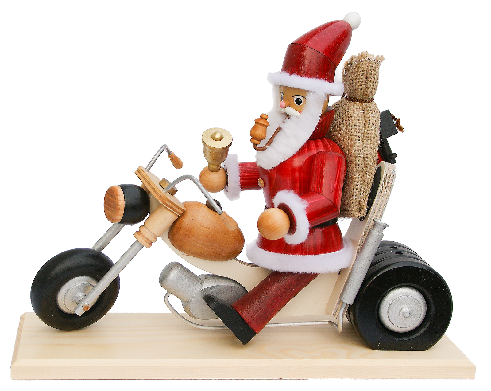 Räuchermann Ruprecht mit Motorrad