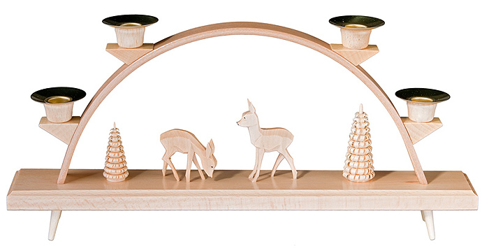 Schwibbogen geschnitzte Rehe